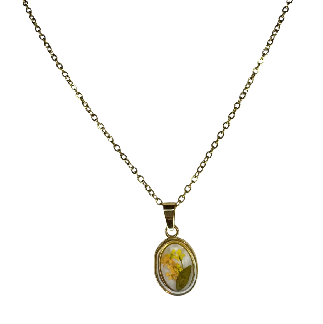Sole dell’Aura – Collana con Fiore Giallo Essiccato