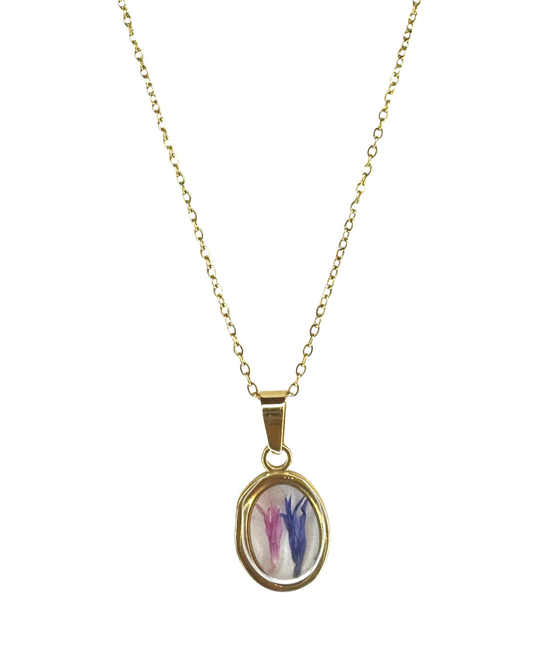 Dualità dell’Aura – Collana con Fiori Rosa e Blu