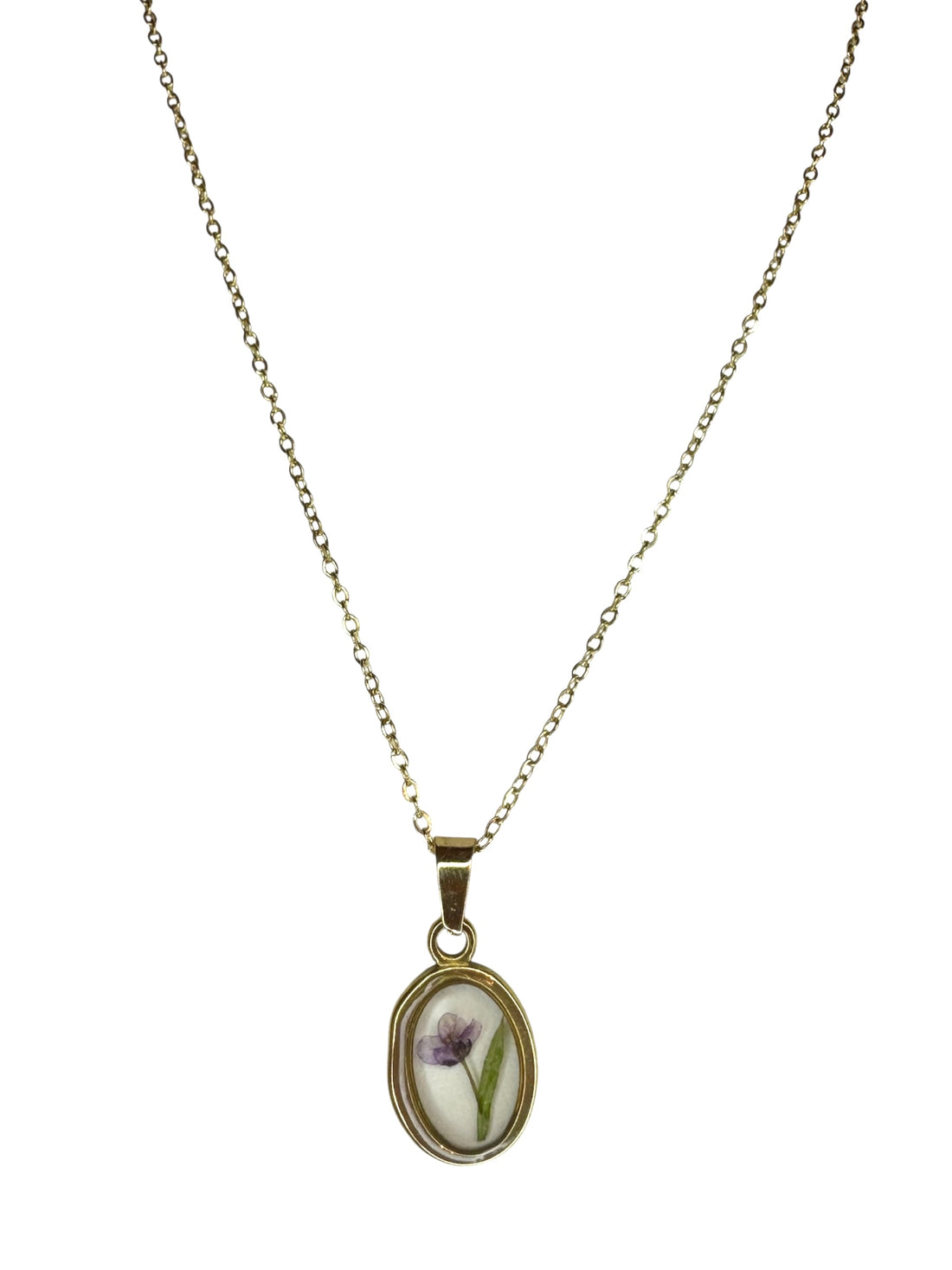 Petalo dell’Aura – Collana con Fiore Viola Essiccato