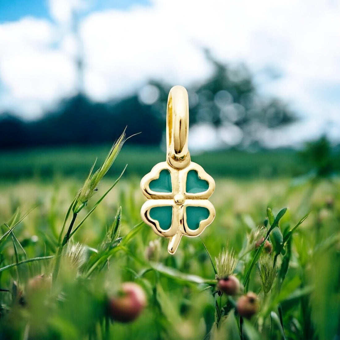 Charm Quadrifoglio Dorato della Fortuna