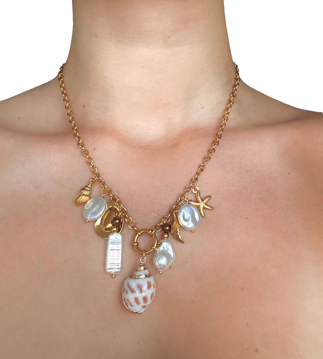 Sirena — Collana con Conchiglie Naturali e Charms Marini