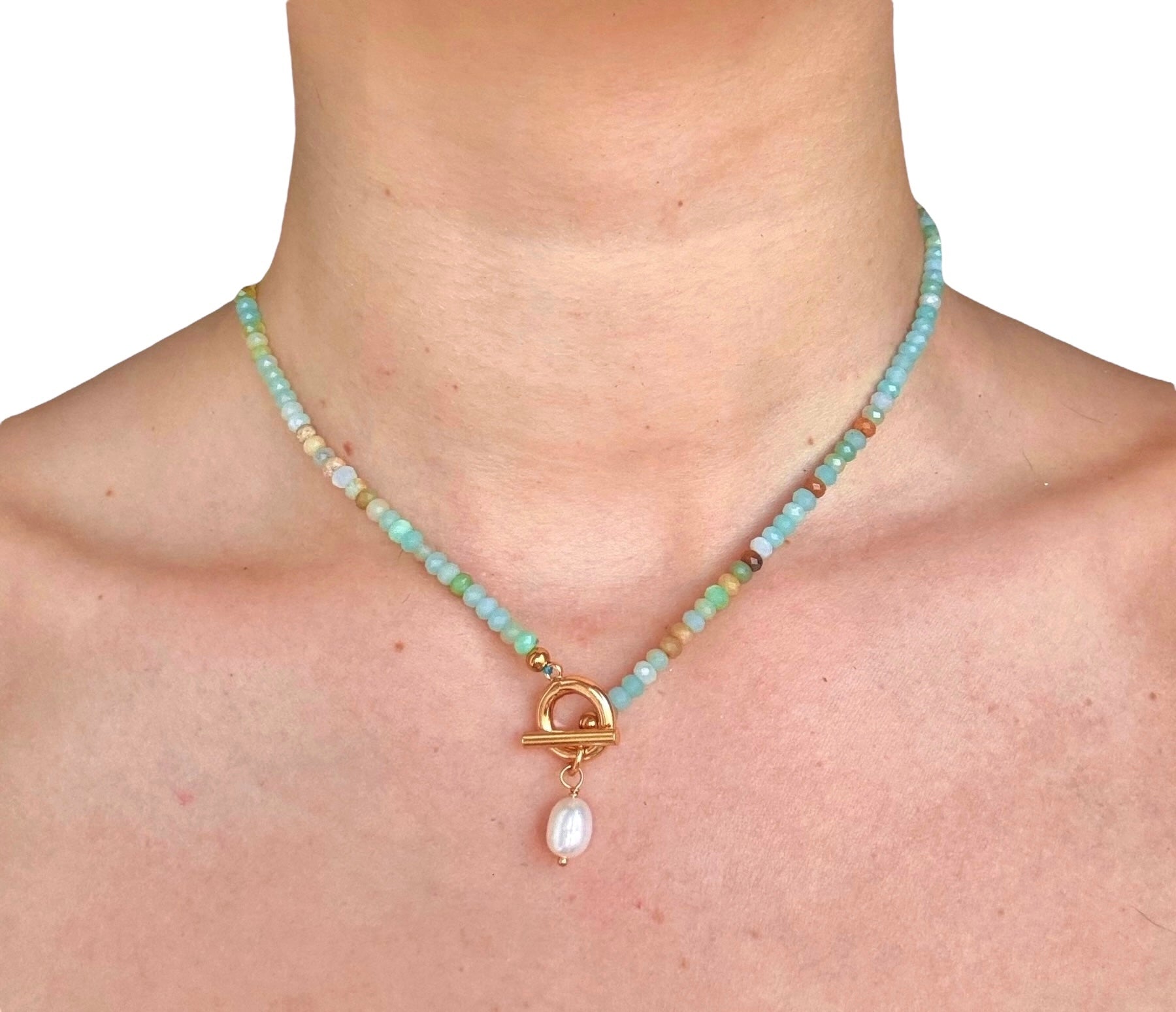 Ondina — Collana Aura Marina con Agata Verde Naturale
