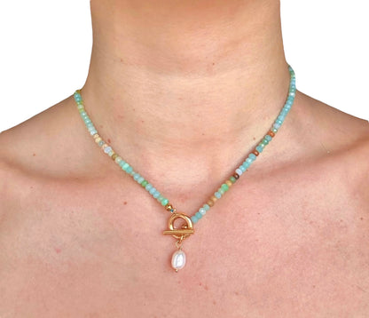 Ondina — Collana Aura Marina con Agata Verde Naturale