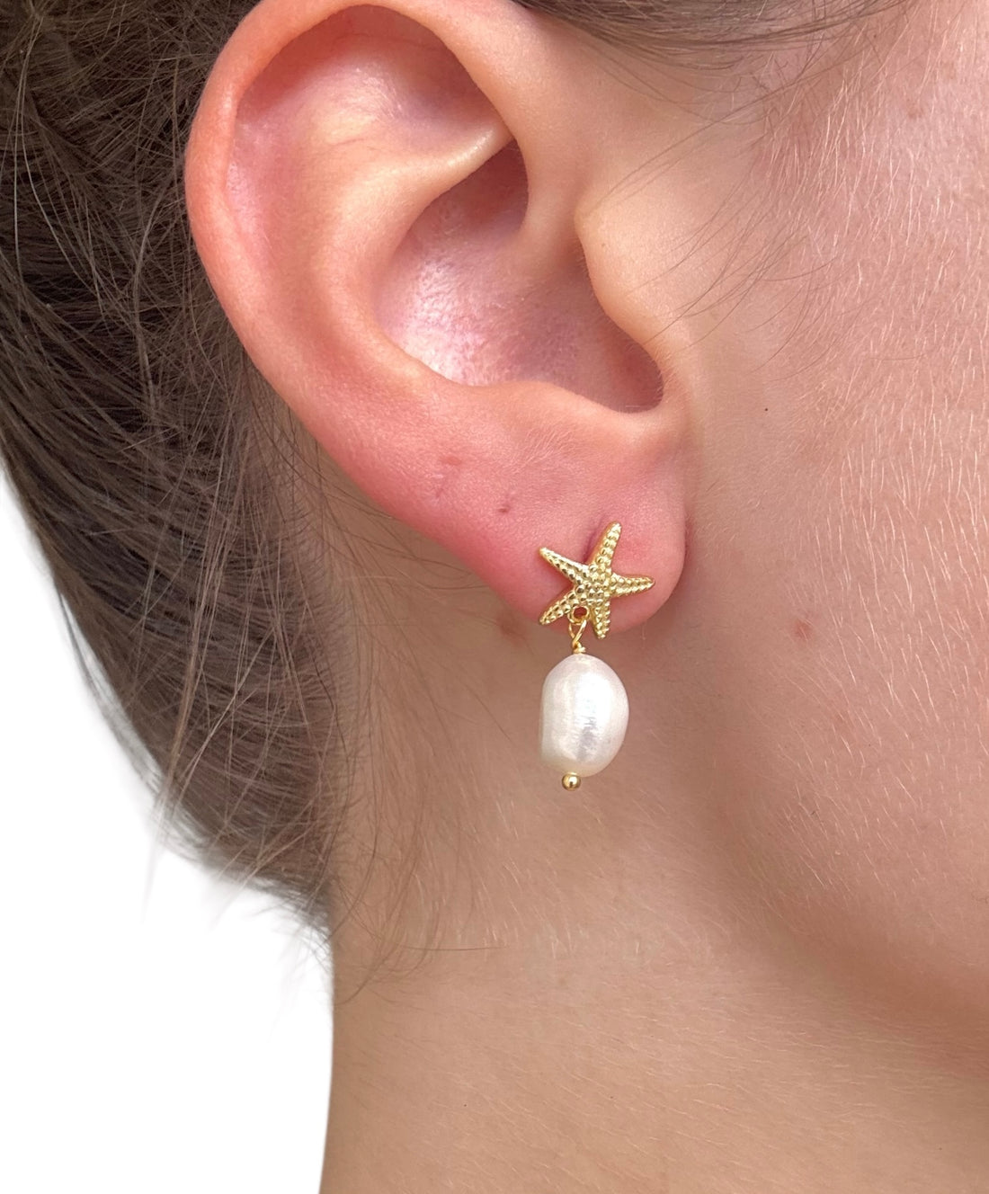 Orecchini Stella Marina & Perla d’Acqua Dolce