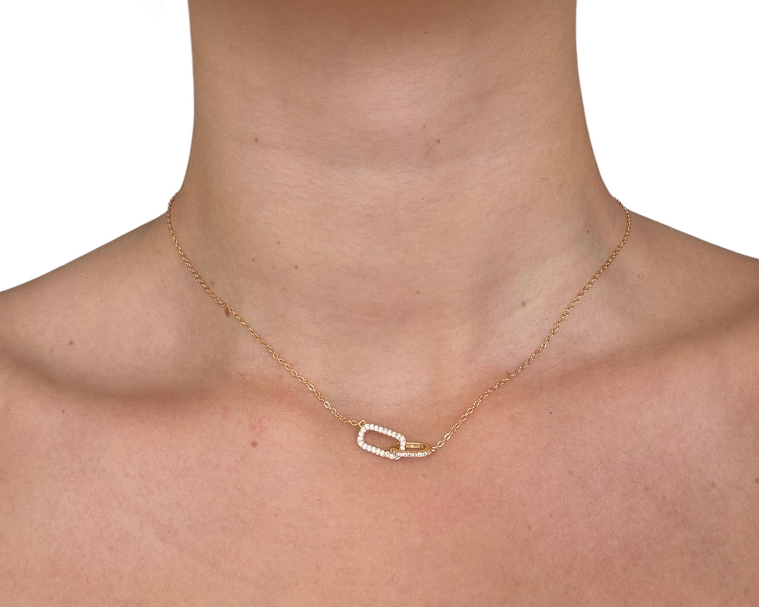 Link&amp;Luce - Collana in Argento 925 Placcato Oro