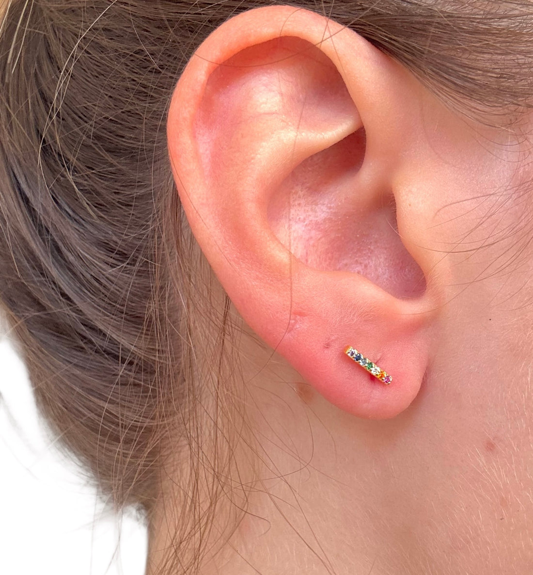 Luce dell’Aura – Orecchini a Barra Arcobaleno