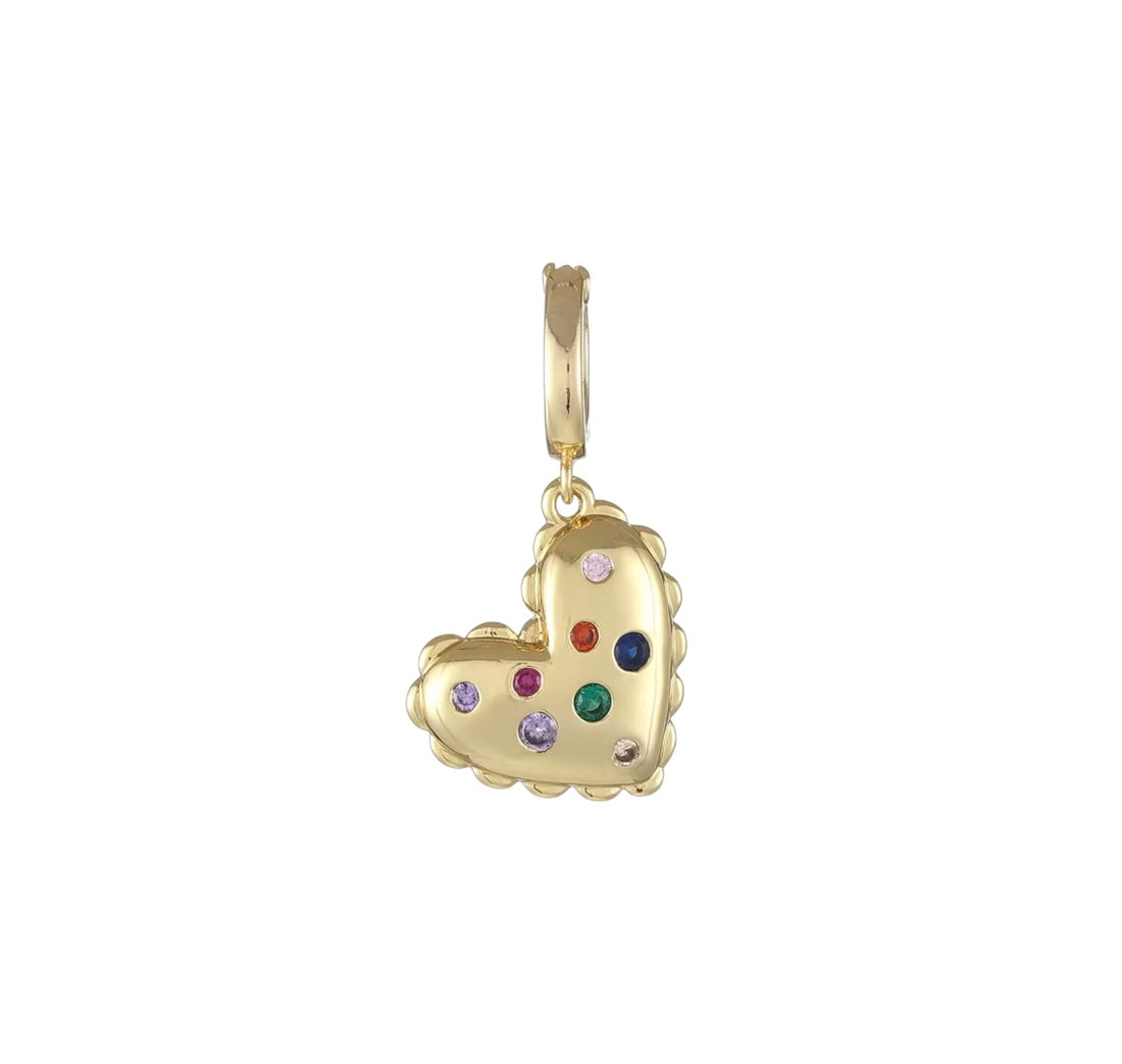 Charm a Clip Cuore Arcobaleno