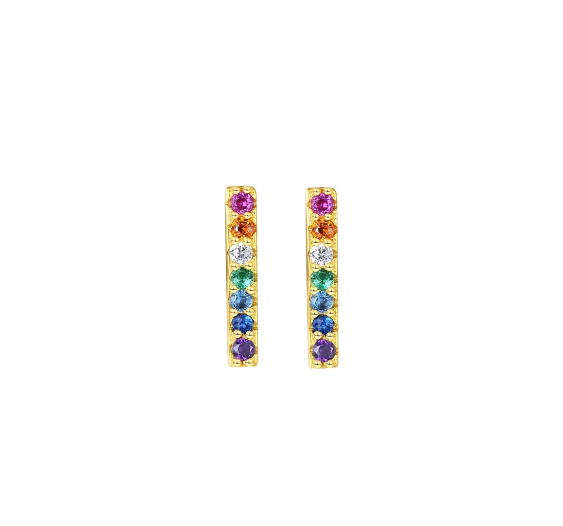 Luce dell’Aura – Orecchini a Barra Arcobaleno