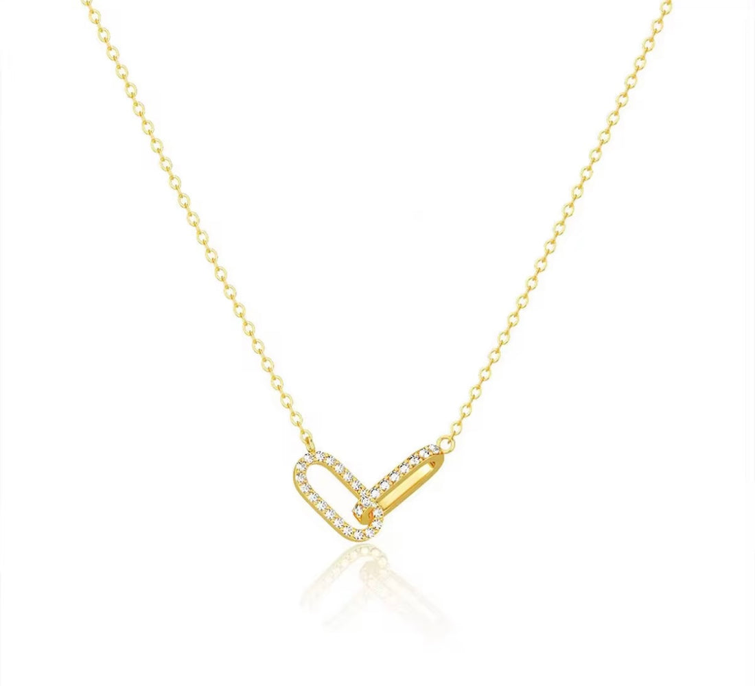 Link&amp;Luce - Collana in Argento 925 Placcato Oro