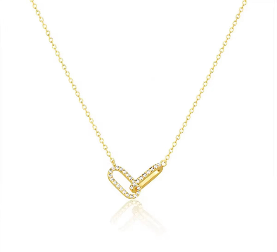 Link&amp;Luce - Collana in Argento 925 Placcato Oro