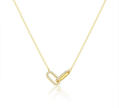Link&amp;Luce - Collana in Argento 925 Placcato Oro