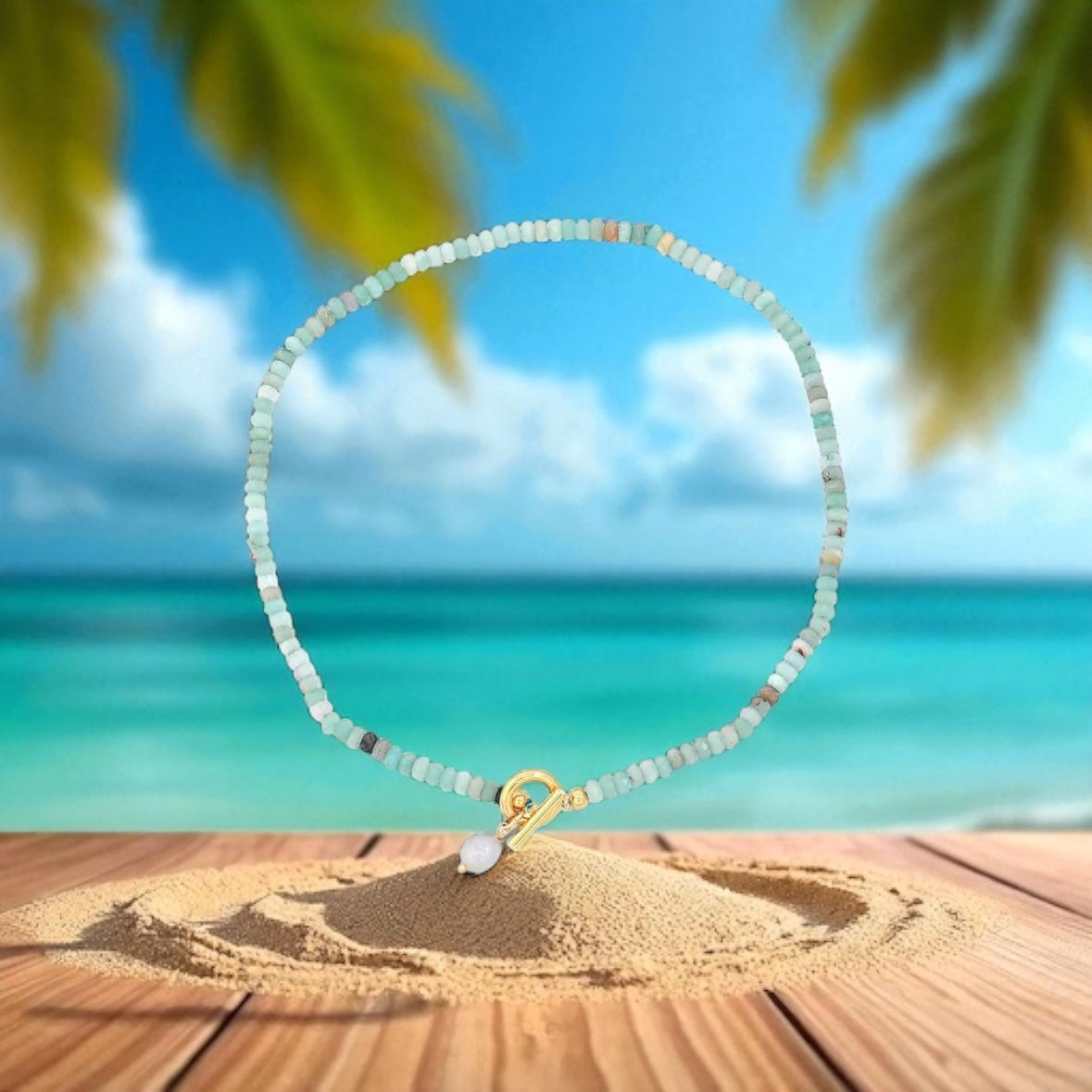 Ondina — Collana Aura Marina con Agata Verde Naturale
