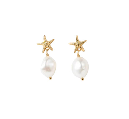 Orecchini Stella Marina &amp; Perla d’Acqua Dolce