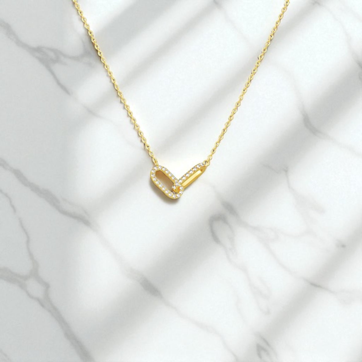 Link&amp;Luce - Collana in Argento 925 Placcato Oro